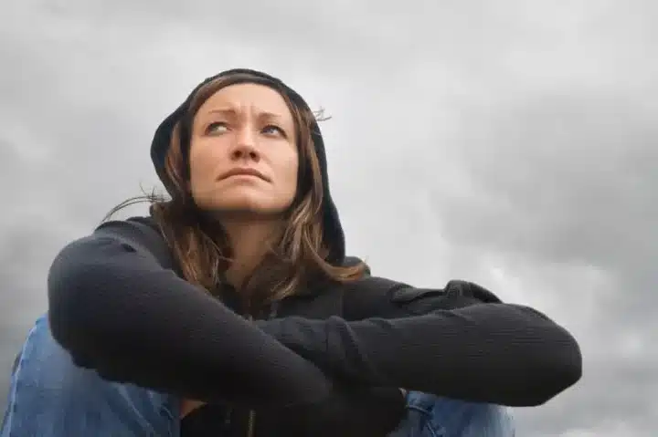girl sitting and thinking